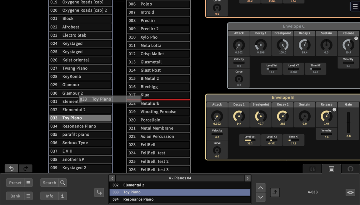Preset Editing: Drag and Drop